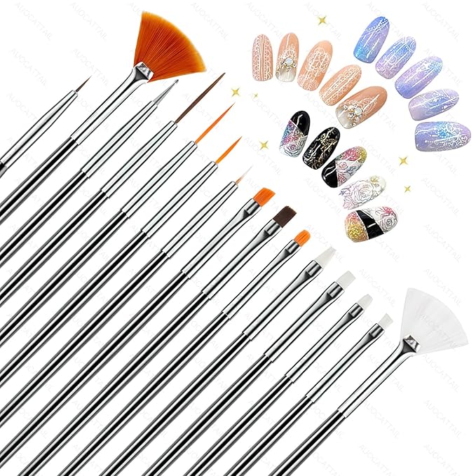 Auocattail nail art tool set