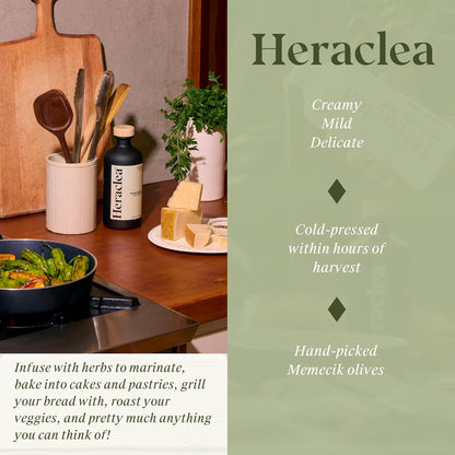 Heraclea - Mature Harvest - Extra Virgin Olive Oil - Organic Olive Oil - Cold Pressed EVOO - Polyphenol Rich EVOO - 16.9oz Bottle