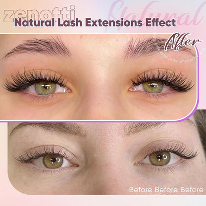Natural Lash Clusters Wispy Cluster Eyelash Extensions DIY Individual Lashes C Curly 9-12mm Eyelash Clusters 180PCS Lash Extensions with Thin Lash Band by zenotti