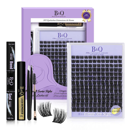 B&Qaugen Lash Clusters B42 DIY Eyelash Extensions(B42,8-18MIX)