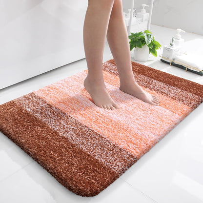 OLANLY Bathroom Rugs Mat 36x24, Extra Soft Absorbent Microfiber Bath Rugs, Rubber Backing, Quick Dry, Machine Washable Bath Mats for Bathroom Floor, Tub and Shower, Home Decor Accessories, Orange
