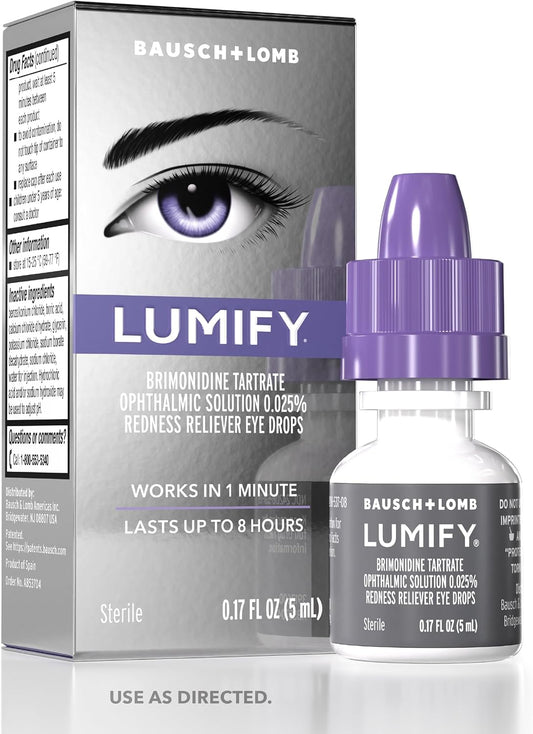 LUMIFY Redness Reliever Eye Drops, for Whiter & Brighter Looking Eyes, 0.17 Fl Oz (5 mL)