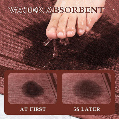 chakme Bathroom Rugs Mat 24x17, Ultra Thin Non Slip Bath Mat Small Quick Dry Absorbent Bath Mat for Bathroom, (Dark Pink, 24"x17")