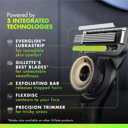 GilletteLabs With Exfoliating Bar Shaving Razor For Men, 1 Handle, 3 Blade Refills, Includes Travel Case for Convenient Storage On The Go