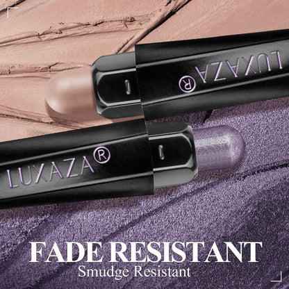 10PCS Eyeshadow Stick,Shimmer And Matte Brown Metallic Cream Eyeshadow Pencil Crayon with Smudge-proof & Waterproof, Eye Brightener Stick, Ideal Gift for Women - Lilac Brown