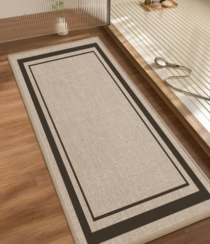 chakme Bathroom Rugs Mat 47x17, Ultra Thin Non Slip Bath Rug Runner Quick Dry Absorbent Bath Mat for Bathroom, (Light Beige, 47"x17")