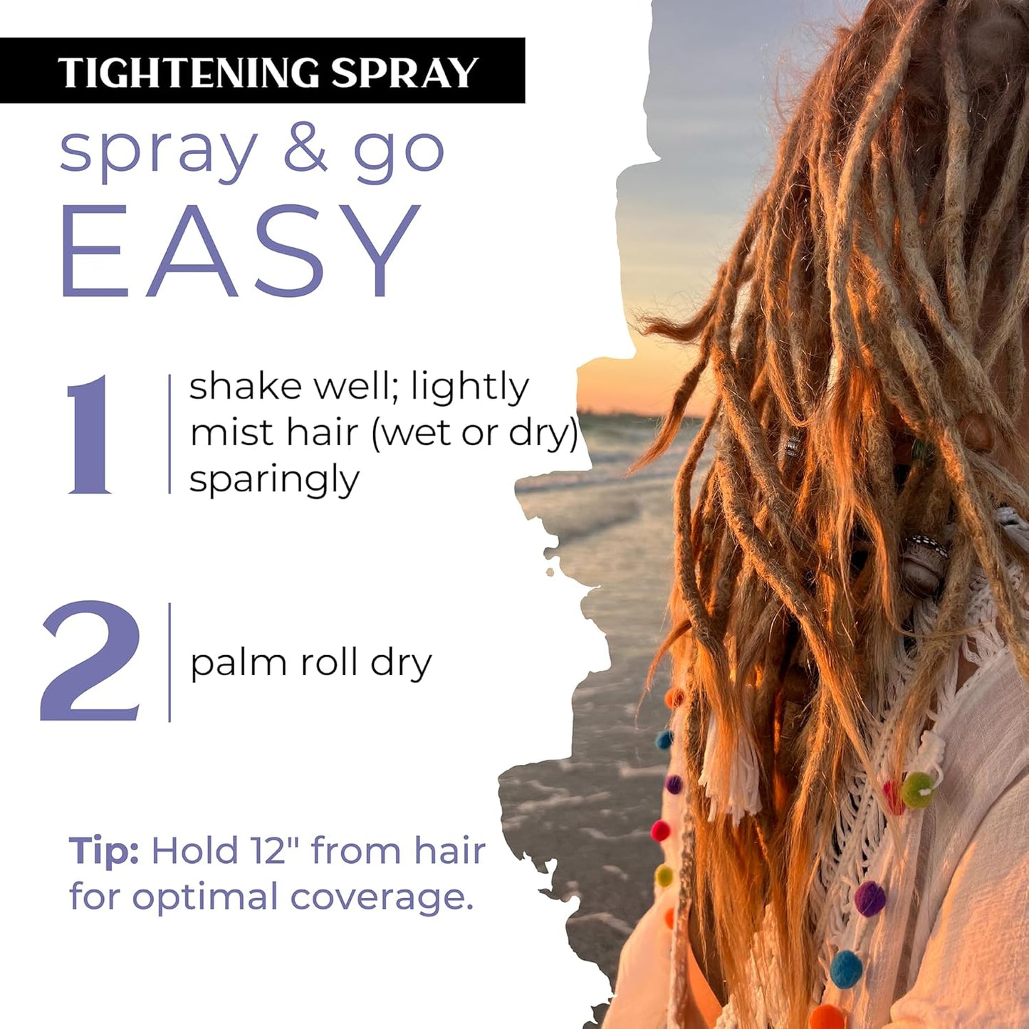 Dollylocks Tightening Spray – The Original Dreadlock Tightening & Residue-Free Loc Spray, Plant-Based, Vegan & pH-Balanced (Nag Champa Scent, 8oz)