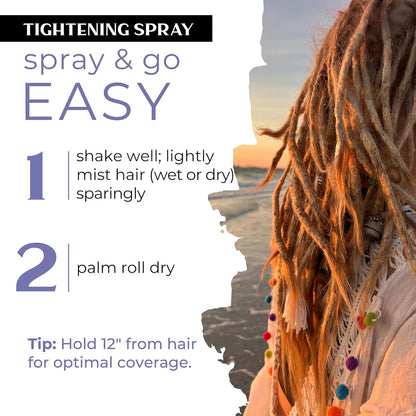Dollylocks Tightening Spray – The Original Dreadlock Tightening & Residue-Free Loc Spray, Plant-Based, Vegan & pH-Balanced (Nag Champa Scent, 8oz)