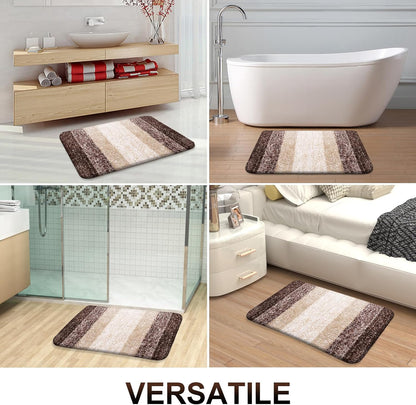OLANLY Bathroom Rugs Mat 70x46, Extra Soft Absorbent Microfiber Bath Rugs, Rubber Backing, Quick Dry, Machine Washable Bath Mats for Bathroom Floor, Tub and Shower, Home Decor Accessories, Brown