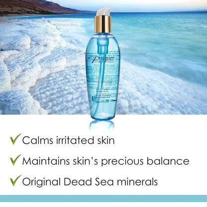Premier Dead Sea Skin Toner Normal To Dry Skin, pH 5.5 balancing, non alcoholic toner that is mild and gentle to skin, natural ingredients with witch hazel and minerals 8.5fl.oz