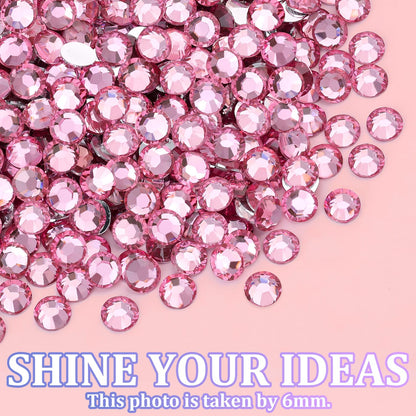 25000Pcs Resin Rhinestones with Tweezers for Crafting, Dark Pink 2-6mm Mixed Sizes Non Hotfix Flatback Gems, Bedazzling Crystal for DIY Craft Clothing Mugs Tumblers Shoes Fabric Decor Nail Art