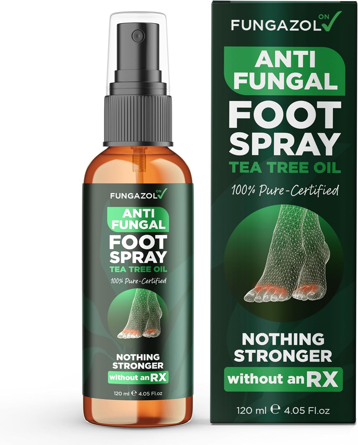 Terramed Just Think Comfort Foot Spray with Tea Tree Oil | Antifungal Treatment for Jock Itch, Nail Fungus & Ringworm | Fast Absorbing & Deep Penetrating Relief | Soothes Itching & Burning | 120ml