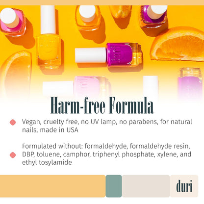 duri 793 Tequila Sunrise - Neon Orange Nail Polish, Semi Matte Finish, Fast Drying, 0.45 Fl Oz