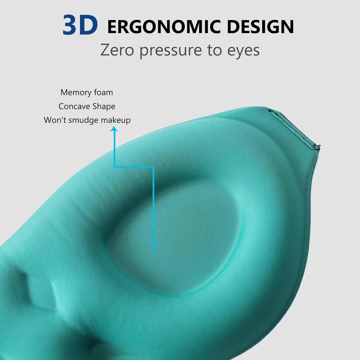 ALASKA BEAR 100% Blackout Sleep Mask for Women and Men, 3D Pillowy Soft Light Blocking Eye Mask with Contoured Eye Cups, Earplugs Set, Blue