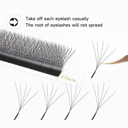 W Eyelash Extension 5D Volume Premade Fans 0.07 D Curl 8-15mm mix W Lashes Matte Black Lash Extensions Easy Fans W Shape Eyelash yy Eye Lashes(5D-0.07D-8-15mm Mix)