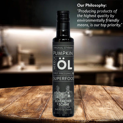 Schlacher & Söhne Styrian Pumpkin Seed Oil: 100% Pure, Cold Pressed, Non GMO, Gluten Free, Vegan, May Helps in Hair Growth, Made in Austria (3 Pack of 250 ml)