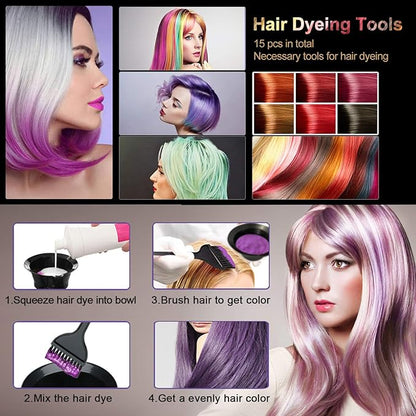 15 Pcs Hair Dye Coloring