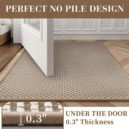 RESARE Non Slip Bath Mat - Machine Washable Bathroom Rugs, Super Absorbent Bath Mat Quick Dry Bathroom Mat, Bath Rugs Ultra Soft Rugs for Bathroom Floor, 17"x30" Brown