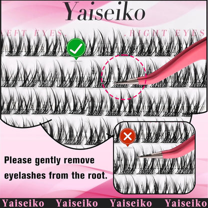 Wispy Lash DIY Natural C Curl Individual Eyelash Extensions 10-12mm Short Manga Clusters 120pcs