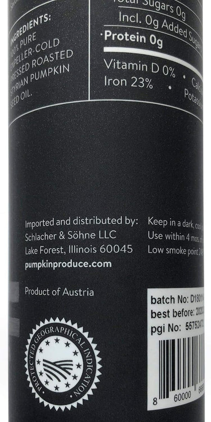 Schlacher & Söhne Styrian Pumpkin Seed Oil: 100% Pure, Cold Pressed, Non GMO, Gluten Free, Vegan, May Helps in Hair Growth, Made in Austria (3 Pack of 250 ml)