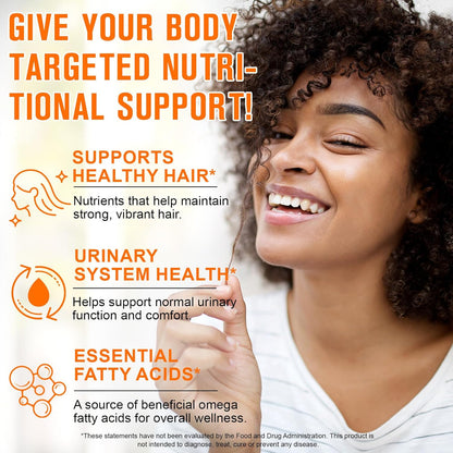 Pumpkin Seed Oil Capsules 300 Count, 2 in 1Pumpkin Seed Extract, Cold Pressed, Non-GMO, Essential Fatty Acids & Phytosterols for Hair Growth, Urinary, Bladder & Prostate Health