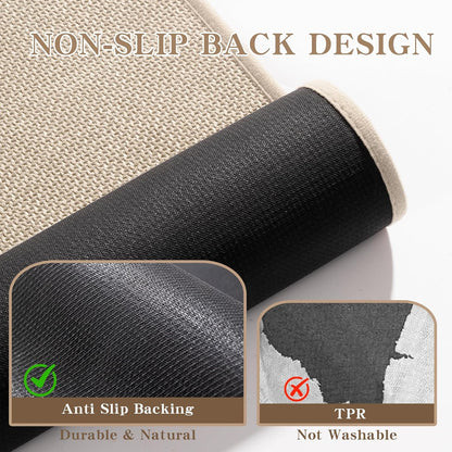 chakme Bathroom Rugs Mat 32x17, Ultra Thin Non Slip Bath Mat Quick Dry Absorbent Bath Mat for Bathroom Floor, (Light Beige, 32"x17")