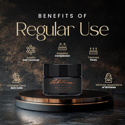 Alitura Meteorite Scrub – Exfoliating Face & Body Scrub with Pearl Powder & Bamboo Stem Cells – Brightening & Anti-Aging Exfoliant for Dead Skin, Dark Spots, and Fine Lines – For Men & Women, 60ml