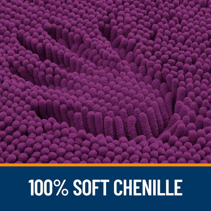 OLANLY Bathroom Rugs 30x20, Extra Soft Absorbent Chenille Bath Rugs, Rubber Backing Quick Dry, Machine Washable Bath Mats for Bathroom Floor, Tub and Shower, Home Decor Accessories, Purple