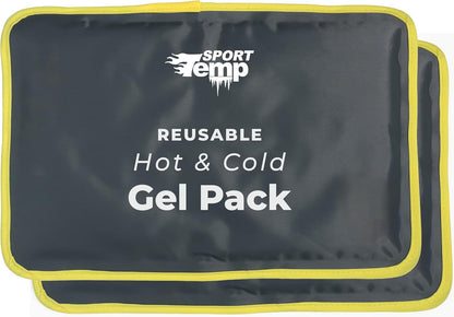 Hot & Cold Reusable Gel Packs (Medium, 2 Pack) Flexible Soft Compress - Ice & Heat Therapy for Injuries, Back, Shoulder, Hip, Knee, Joint Pain, Swelling, Bruises, Post Surgery - Sport Temp