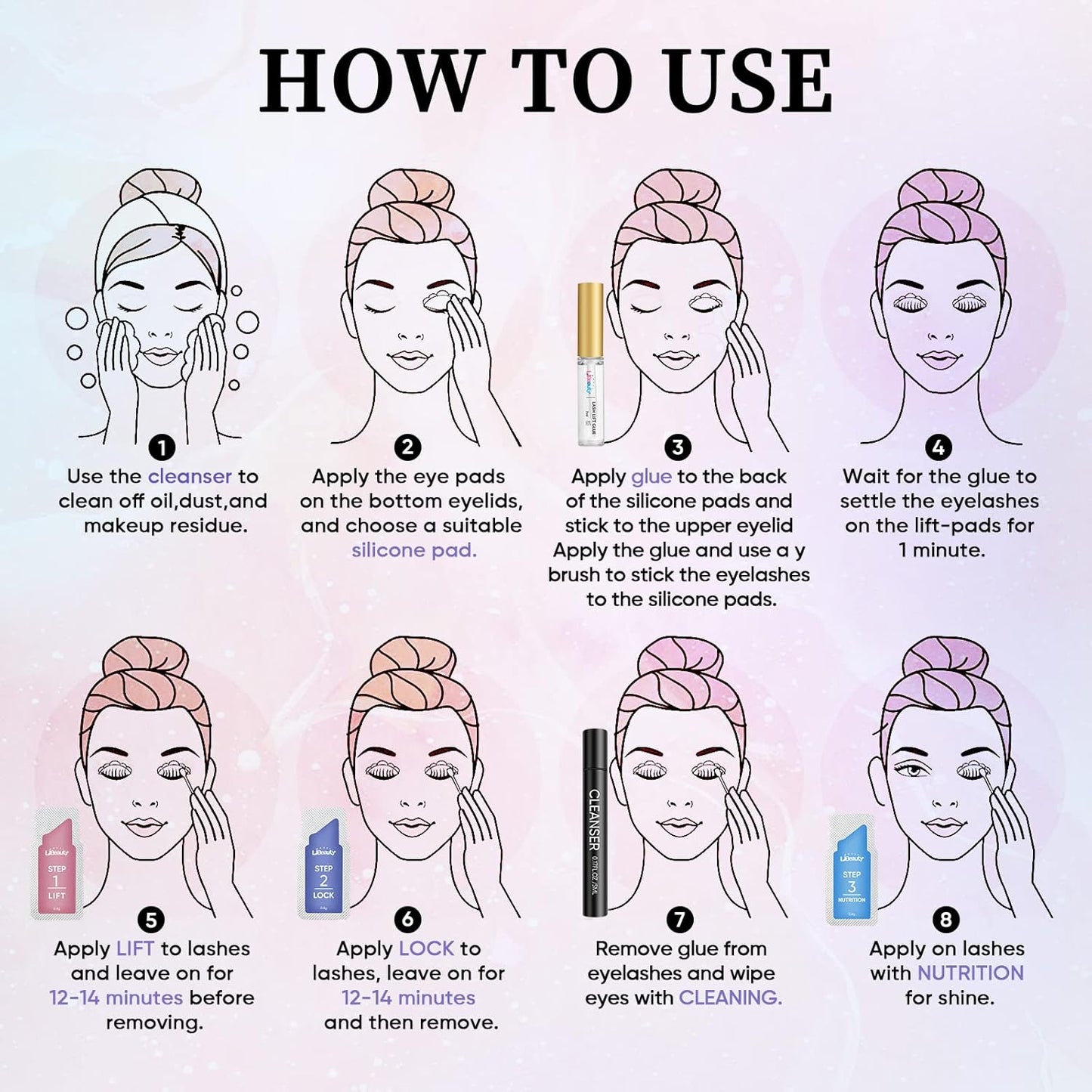 Libeauty Eyelash lift kit Brow Lamination Kit with Lash Growth Serum New Eyebrow Perm Kit Can Last 6-8 Weeks Home & Salon Use Black