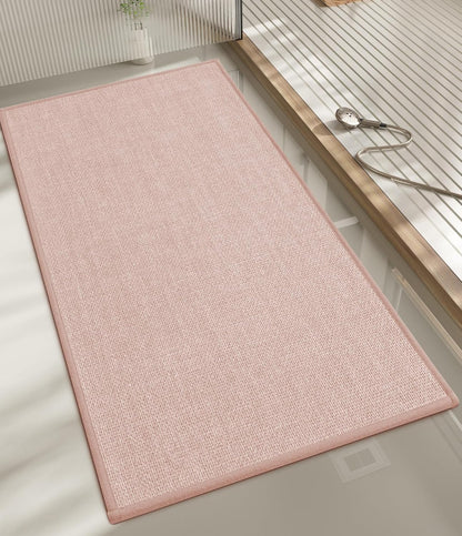 chakme Bathroom Rugs Mat 47x17, Ultra Thin Non Slip Bath Mat Runner Quick Dry Absorbent Bath Mat for Bathroom Floor, (Pink, 47"x17")