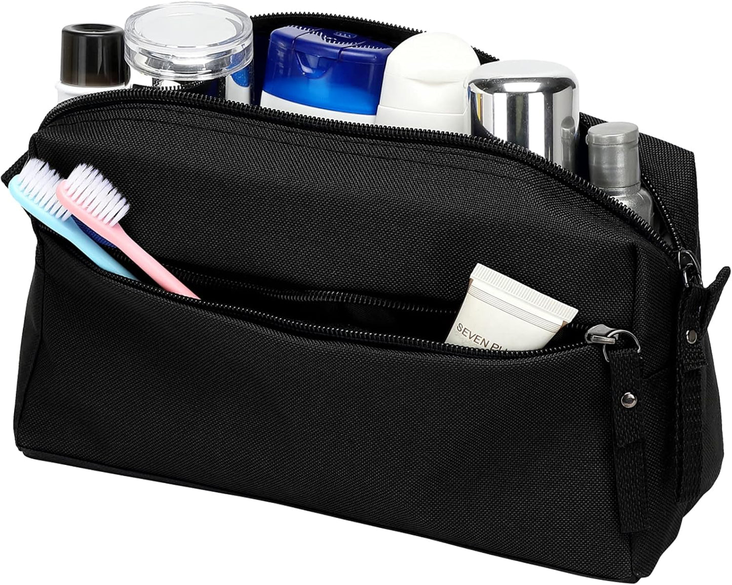 BuyAgain Toiletry Bag, Toiletry Travel Bathroom Bag Waterproof Cosmetic Make up Pouch Dopp Kit For Men or Women, Black