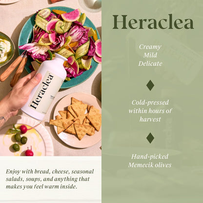 Heraclea - Early Harvest - Extra Virgin Olive Oil - Organic Olive Oil - Extra Virgin - Cold Pressed - Polyphenol Rich EVOO - 16.9oz Bottle