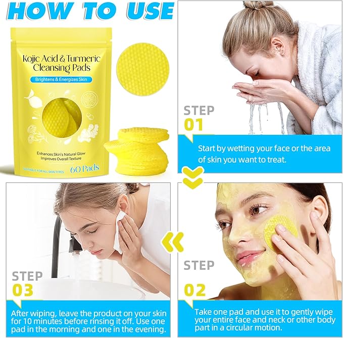 Turmeric cleansing pads for face,60pcs