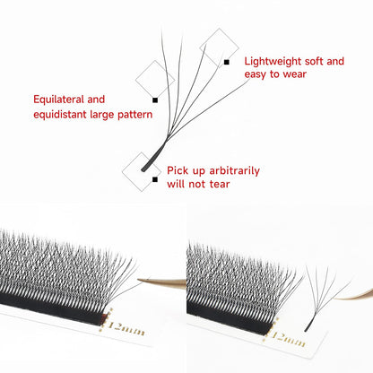 W Eyelash Extension 5D Volume Premade Fans 0.07 D Curl 8-15mm mix W Lashes Matte Black Lash Extensions Easy Fans W Shape Eyelash yy Eye Lashes(5D-0.07D-8-15mm Mix)