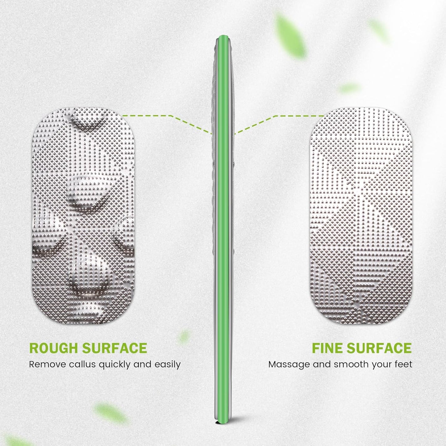 BEZOX Foot Scrubber for Dead Skin(1PCS) - Double Sided Feet File Callus Remover, Heavy Duty Stainless Steel Heel Scraper, Cracked Heel Repair - Green