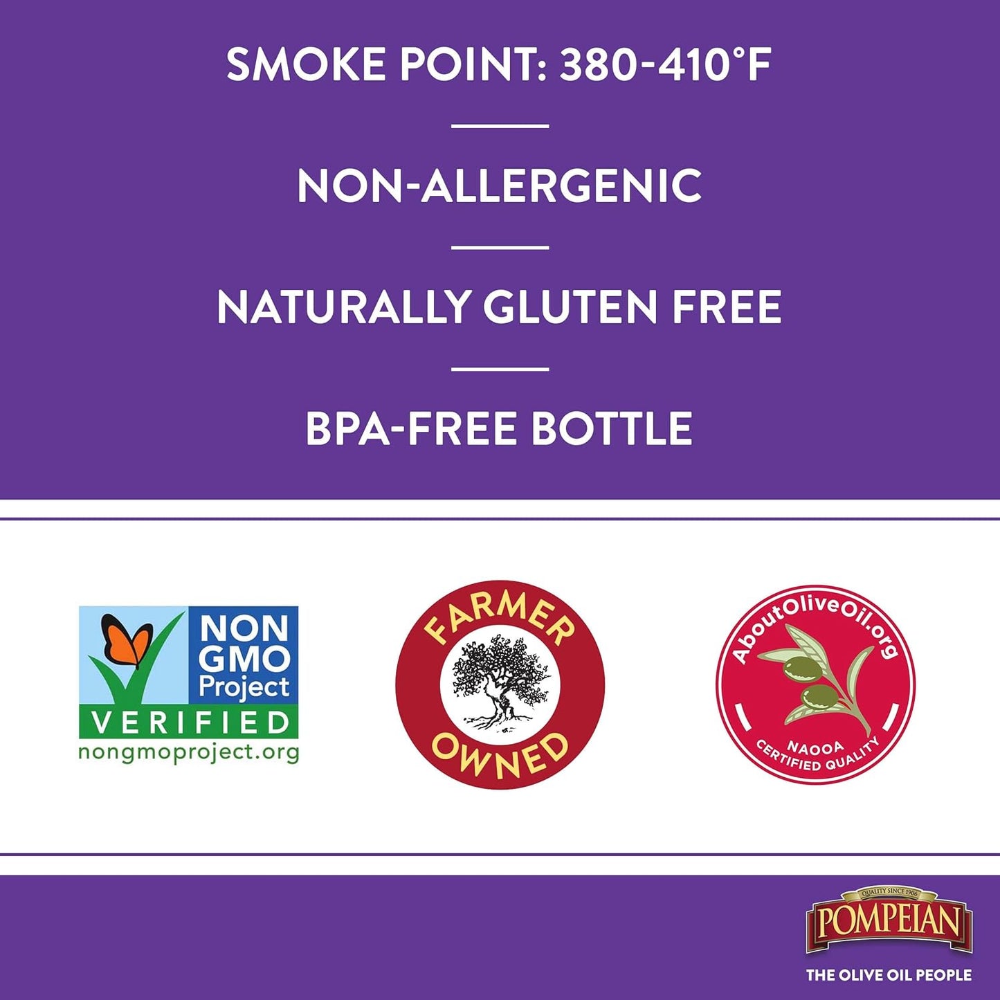 Pompeian Robust Extra Virgin Olive Oil, Contains Polyphenols, First Cold Pressed, 48 Fl Oz