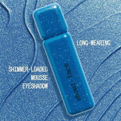 About-face Fractal Glitter Eye Paint Above Santorini – Smudge-Proof, Long-Lasting Liquid Eyeshadow – Intense Sparkle with Mousse Texture – Vegan, Cruelty-Free – 0.13oz (Sapphire)