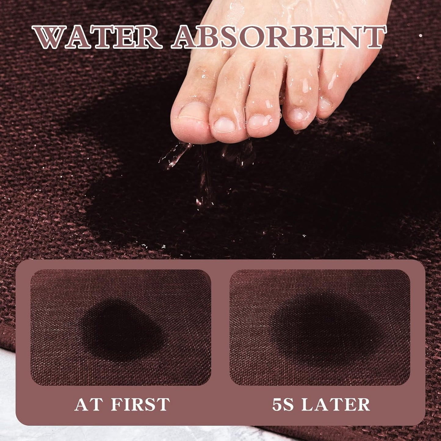 chakme Bathroom Rugs Mat 24x17, Ultra Thin Non Slip Bath Mat Small Quick Dry Absorbent Bath Mat for Bathroom Floor, (Dark Purple, 24"x17")