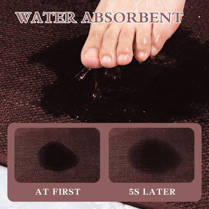 chakme Bathroom Rugs Mat 32x17, Ultra Thin Non Slip Bath Mat Quick Dry Absorbent Bath Mat for Bathroom Floor, (Dark Purple, 32"x17")