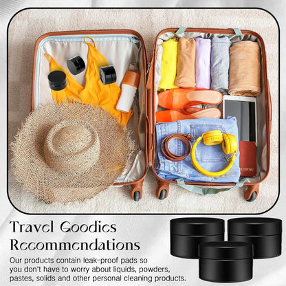 Patelai 4 Pieces Round Wide-mouth Leak Proof Plastic Container Jars with Lids for Travel Storage Makeup Beauty Products Face Creams Oils Salves Ointments DIY Making(1 Ounce,Pure Black)