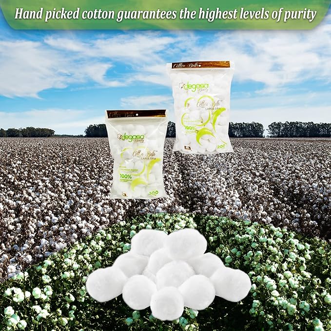 Cotton balls for facial treatments,