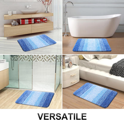OLANLY Bathroom Runner Rugs 54x24, Extra Soft Absorbent Microfiber Bath Rugs, Rubber Backing, Quick Dry, Washable Bath Mats for Bathroom Floor, Tub and Shower, Home Decor Accessories, Light Royal Blue