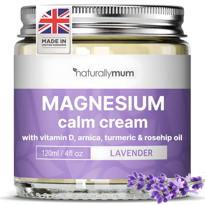 Magnesium Cream with Vitamin D3 [4 Fl Oz] - Magnesium and VIT D Lotion - Turmeric & Arnica Calm Cream - Magnesium and VIT D3 - Lavender