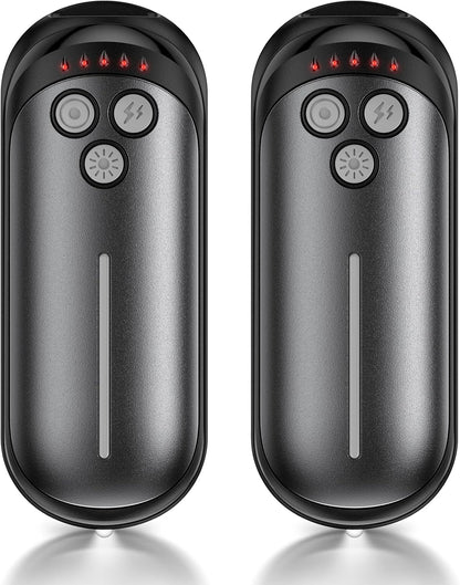 Rechargeable Hand Warmers 2 Pack, 6000mAh Electric Hand Warmer Rechargeable, 2 in 1 Portable Hand Warmers with AI Smart Chips, Outdoor, Hunting, Camping for Family for Christmas