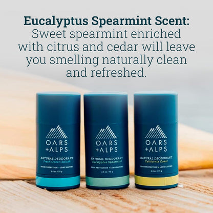 Oars + Alps Aluminum Free Deodorant for Men and Women, Dermatologist Tested and Made with Clean Ingredients, Travel Size, Variety, 3 Pack, 2.6 Oz Each