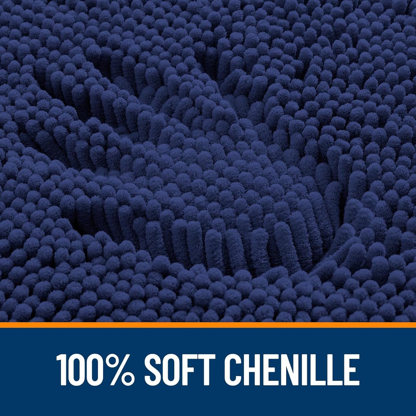 OLANLY Bathroom Rugs 24x16, Extra Soft Absorbent Chenille Bath Rugs, Rubber Backing Quick Dry, Machine Washable Bath Mats for Bathroom Floor, Tub and Shower, Home Decor Accessories, Twilight Sapphire