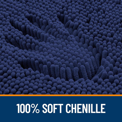 OLANLY Bathroom Rugs 36x24, Extra Soft Absorbent Chenille Bath Rugs, Rubber Backing Quick Dry, Machine Washable Bath Mats for Bathroom Floor, Tub and Shower, Home Decor Accessories, Twilight Sapphire