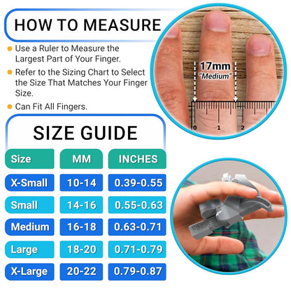 Finger Straightener | PIP Extension Orthosis/Splint For Bent Fingers, PIP Flexion Contractures | Adjustable Joint Stretcher Device | Made in USA | Purple/X-Large