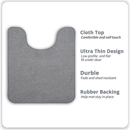 Toilet Rugs U Shaped Bathroom Rug,Machine Washable Non Slip Quick Dry Super Absorbent Ultra Thin Toilet Mats for Bathroom Toilet.Grey,1'8"x2'(20x24inch)